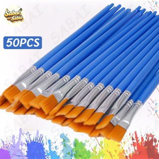 เบอร์ซี่ 50ชิ้นแปรงทาสีชุด  แปรงทาสีแบน ชิ้นพร้อมผมไนลอนแปรง…