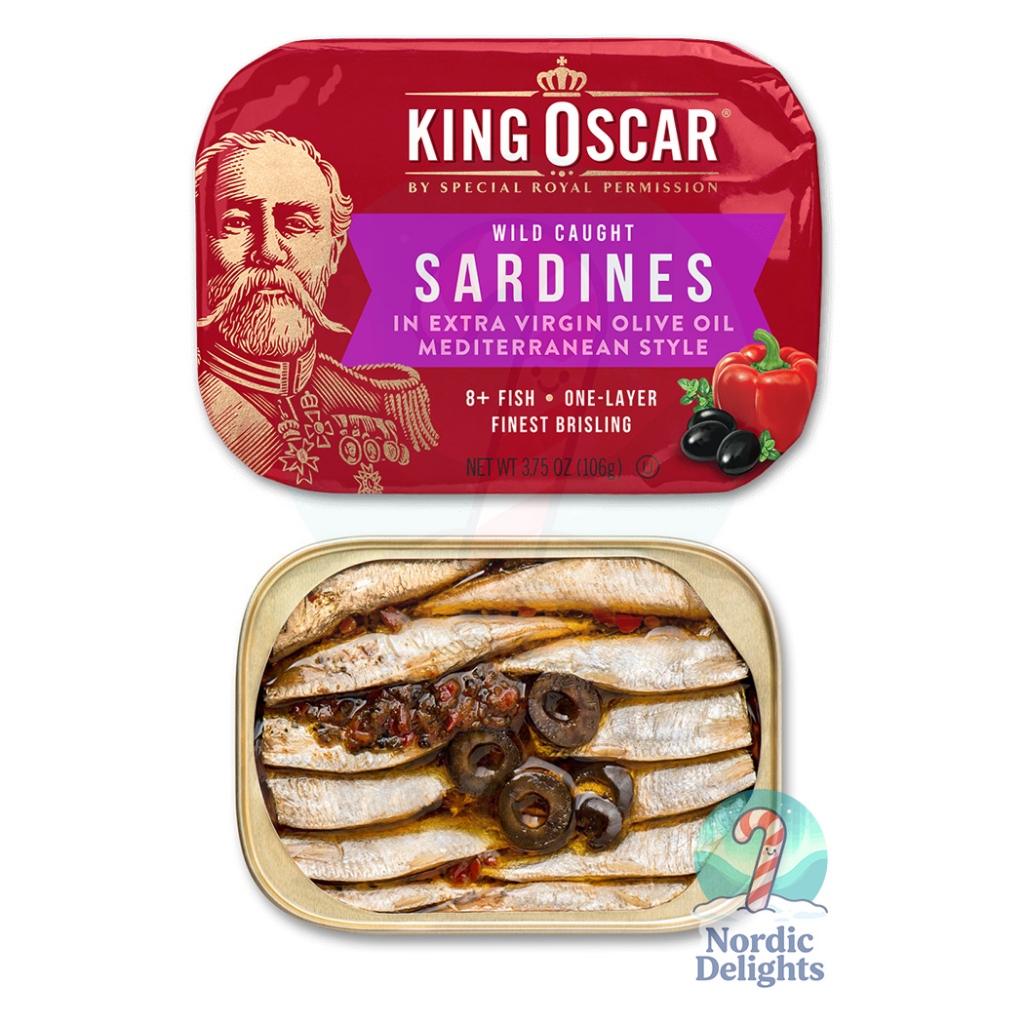King Oscar Sardines Mackerel Olive Oil Jalapeno Lemon Med ปลาซาร์ดีนแมคเคอเรลคิงออสการ์นอร์เวย์น้ำมันมะกอก - รูปที่ 2