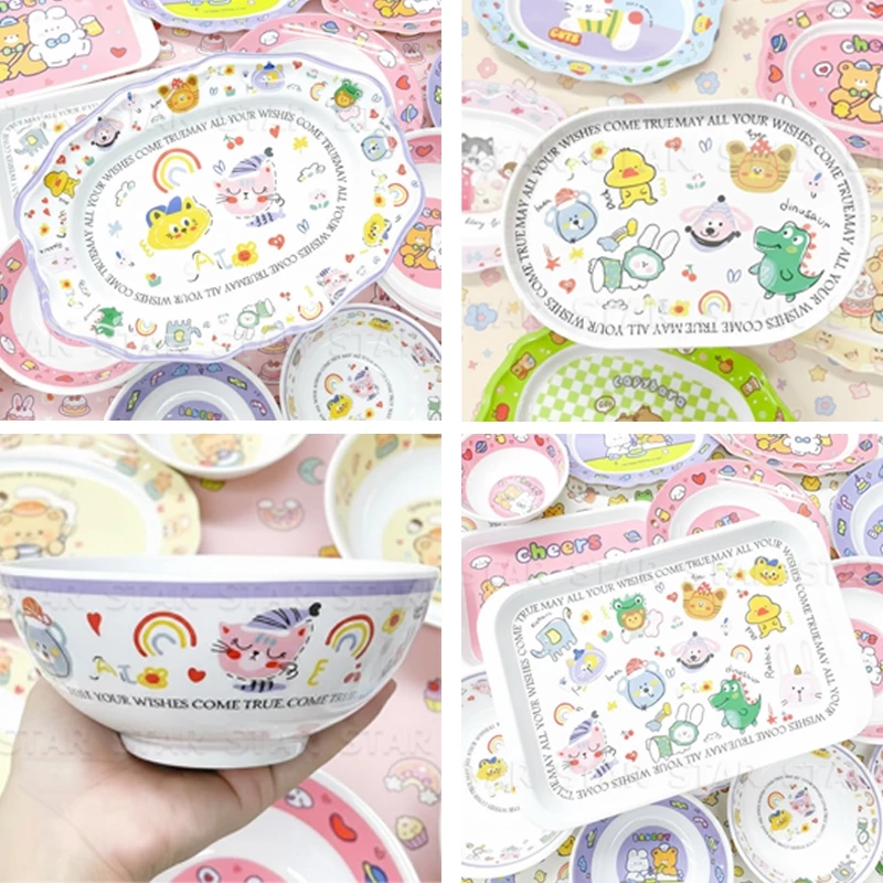 ลายการ์ตูน จาน ชาม ถ้วย จานข้าวเด็ก เมลามีน แท้ ลาย สวนสัตว์ แพนด้า หมี แมว BAKERY CHEERS