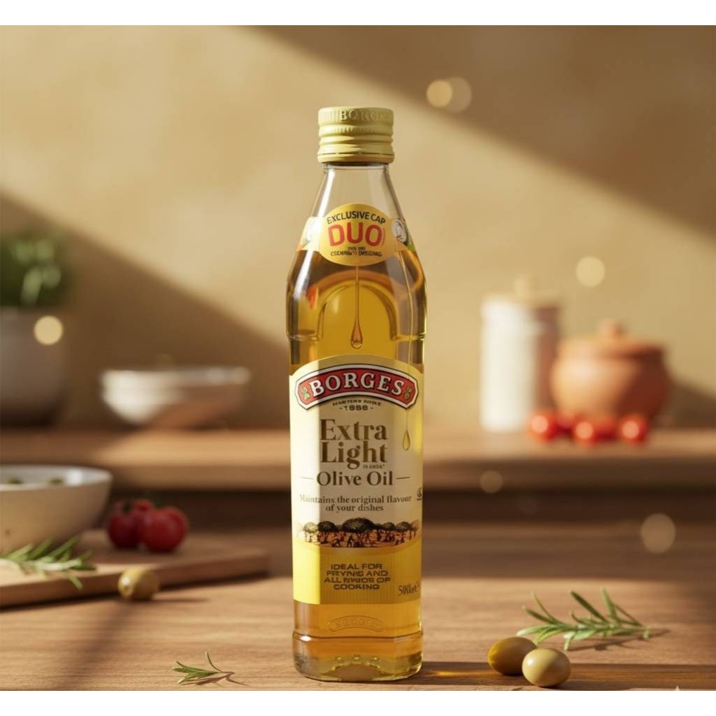 [Made​ in​ Spain]​ BORGES Extra Light Olive Oil​ น้ำมันมะกอกสำหรับทำอาหารจากสเปน​ 500ml
