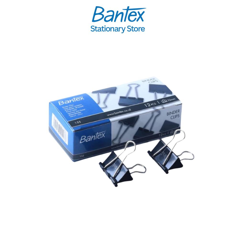 Bantex คลิปหนีบกระดาษ คลิปหนีบเอกสาร 12ชิ้น/กล่อง 15/19/25/32/41 มม. ทนทาน ใช้งานง่าย Paper Clips