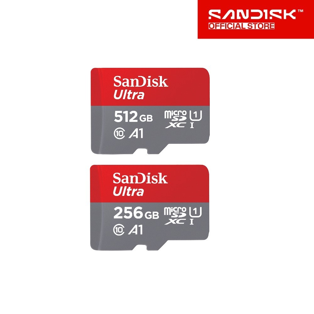 SanDisk Ultra Micro SDXC UHS-I 256GB,512GB ความเร็วอ่านสูงสุด 150 MB/s U1 A1  (SDSQUAC)