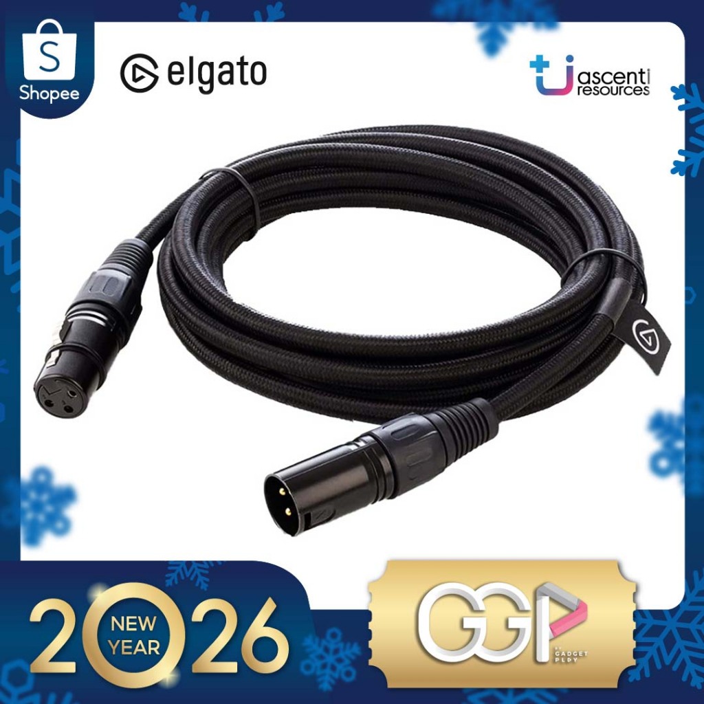 ELGATO XLR CABLE สายถักอย่างดี คุณภาพสูง ส่งสัญญาณดี สายไมโครโฟนXLR ยาว3เมตร กรุงเทพฯเลือกส่งด่วนได้