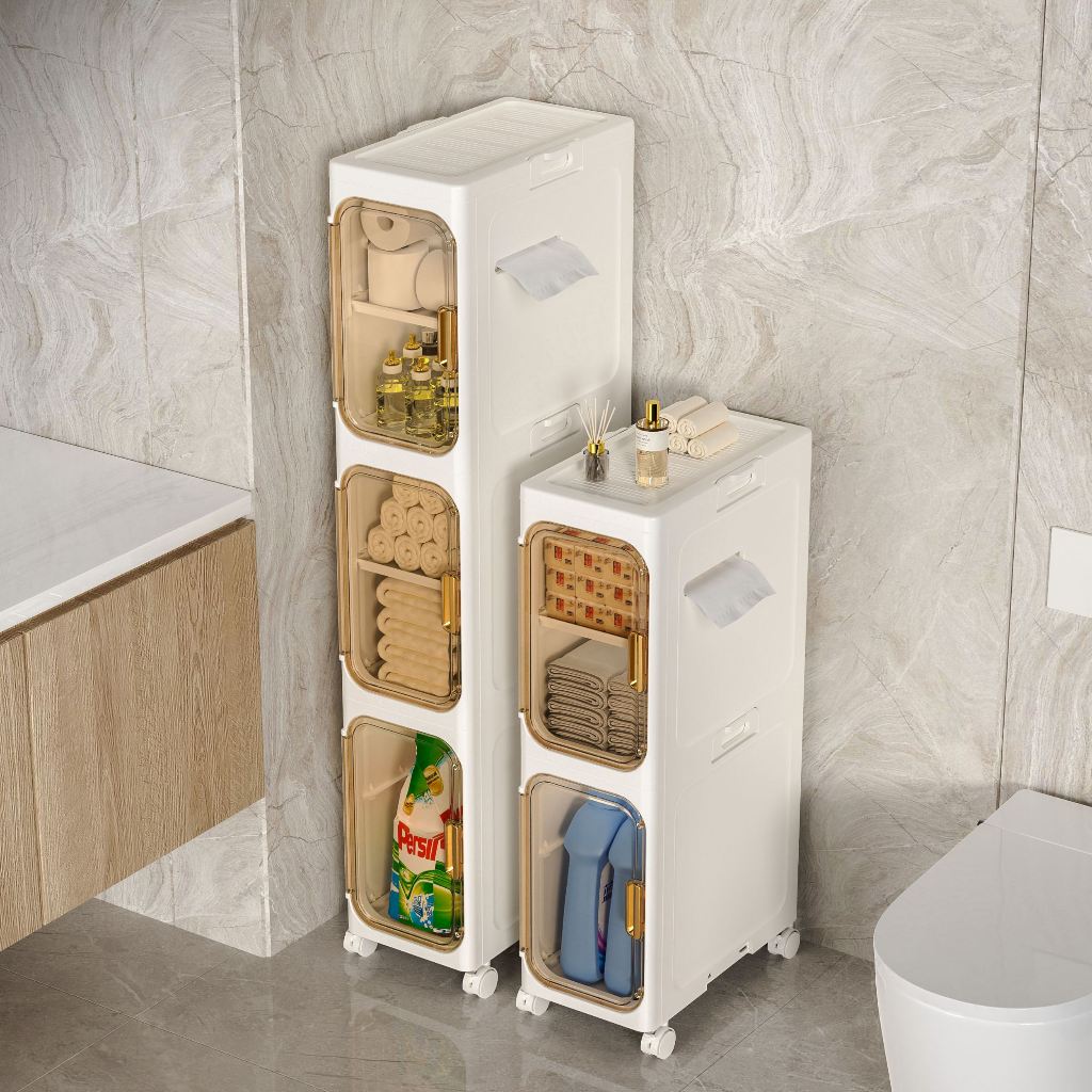 NeatBox ตู้เก็บของแคบ ตู้ห้องน้ำ ตู้เก็บของแบบหลายชั้น ประหยัดพื้นที่ กันน้ำได้ ใช้ในครัว/ห้องน้ำ