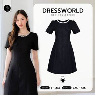 Fairyangelstore - เดรสคอมุกกระดุมคู่ (DW1165)