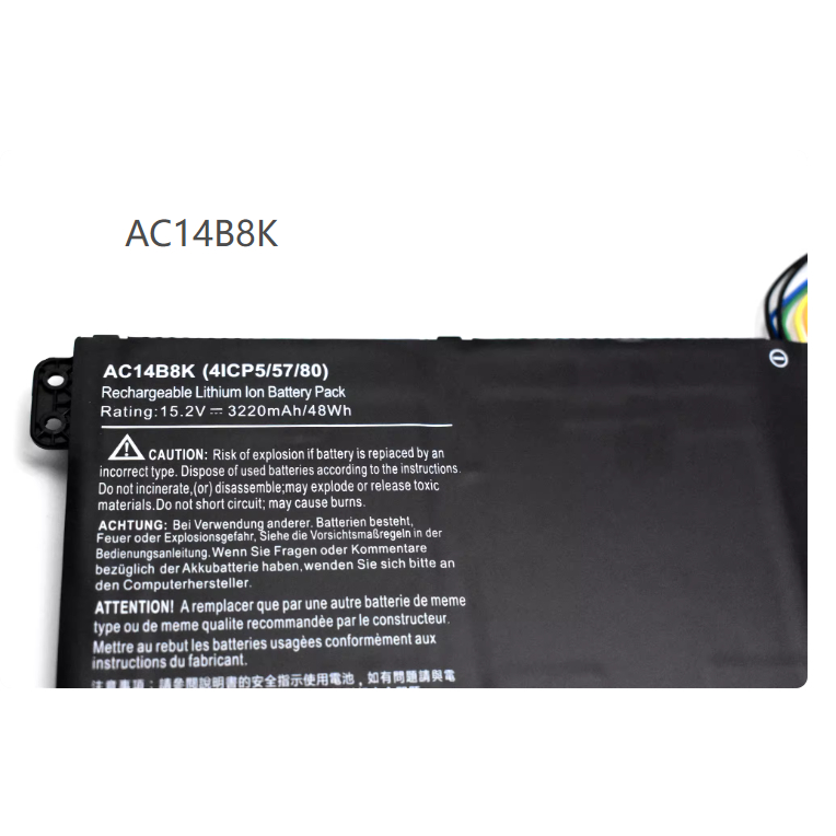 AC14B8K แบตเตอรี่ใหม่สำหรับ Acer E5 ES1-111 531 B115 V3-371 N15W8 AC14B8K