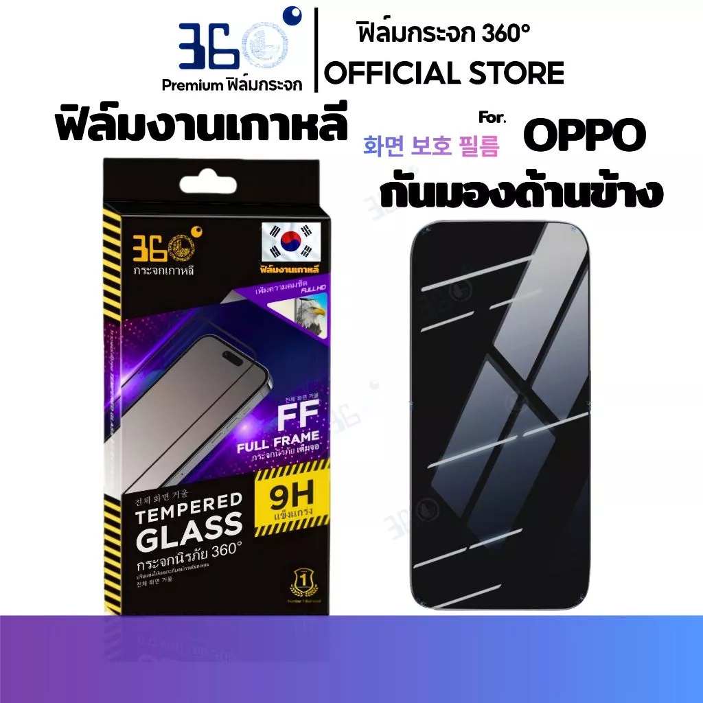 [🇰🇷360°] ฟิล์มกระจกคริสตัลกันเสือก/กันมอง Oppo A6C A6 a5pro a3x a6pro a78 a3pro a18 a79 a60 a76 5G thumbnail 4