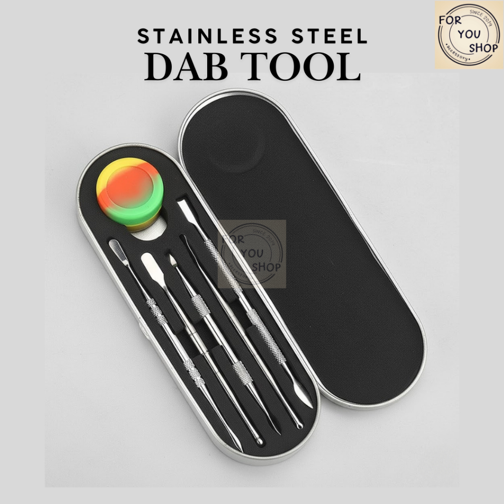 ไม้แด๊บ สแตนเลส Dab Tool Stainless Steel แบบ2หัว ครบเซ็ต ไม้ตักแด๊บ ไม้ตักเรซิ่น tool with resin