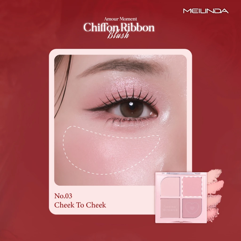 Meilinda Chiffon Ribbon Amour Moment Collection บลัชออน อายพาเลท thumbnail 5