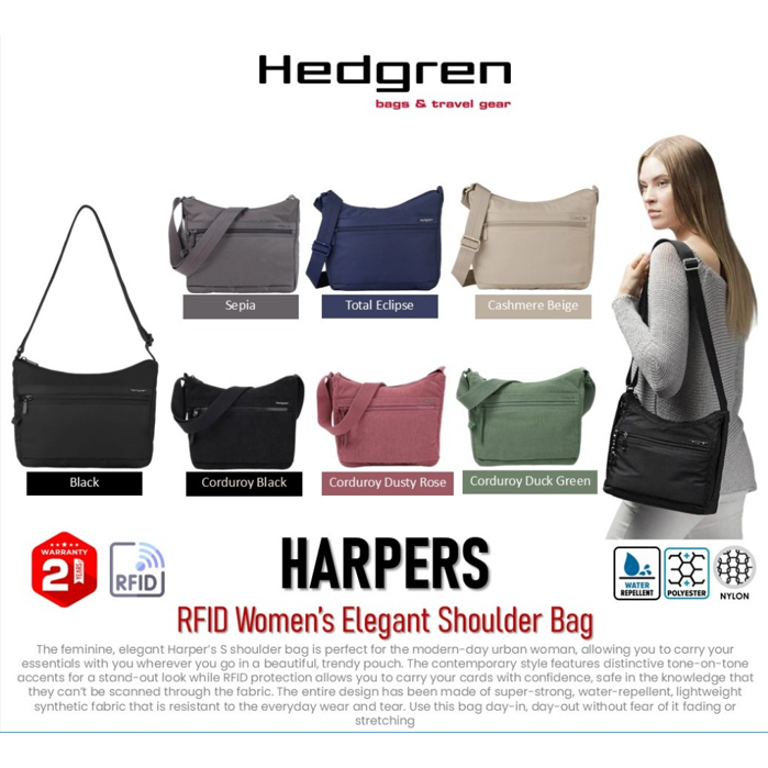 HEDGREN Harper’s S | RFID Shoulder Bag (HIC01S) Inner City Collection กระเป๋าสะพายข้าง ผู้หญิง ป้องกันโจรกรรม กันน้ำ