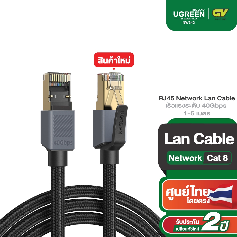 UGREEN สายแลน LAN Cat 8 F/FTP RJ45 Network Lan Cable รองรับ 40Gbps สําหรับ pc แล็ปท็อป รุ่น NW343