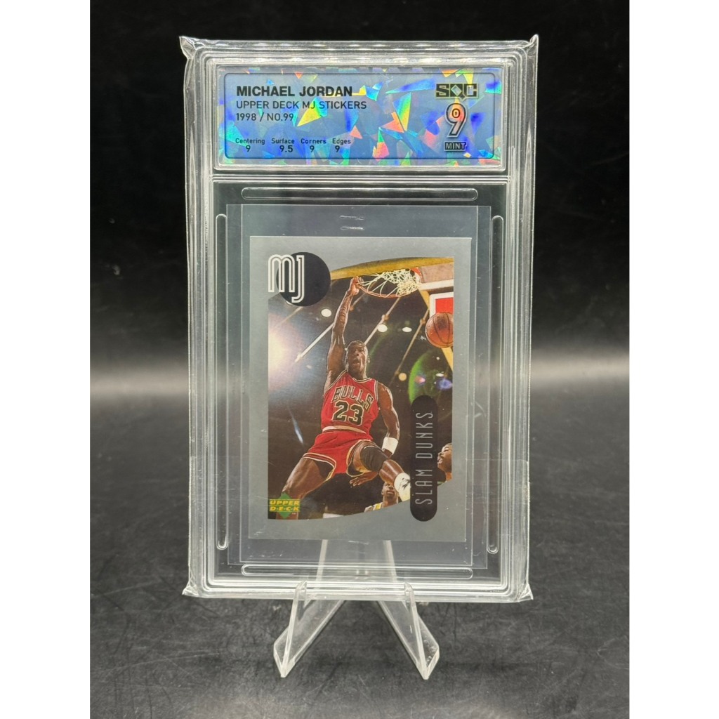 1998 Upper Deck MJ Stickers Michael Jordan #99 - SLAM DUNKS - SQC 9 MINT`