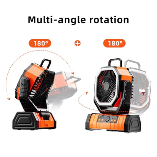 พัดลมแคมป์ปิ้ง 20000 mAh พัดลมตั้งโต๊ะ Cordless Camping Fan มาพร้อมไฟส่องสว่าง ใช้ได้นาน พัดลมพกพา USB