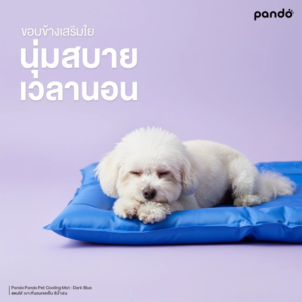 [สินค้าใหม่] PANDO Pet Cooling Mat - Dark Blue แพนโด้ เบาะที่นอนเจลเย็นสีน้ำเงิน thumbnail 3