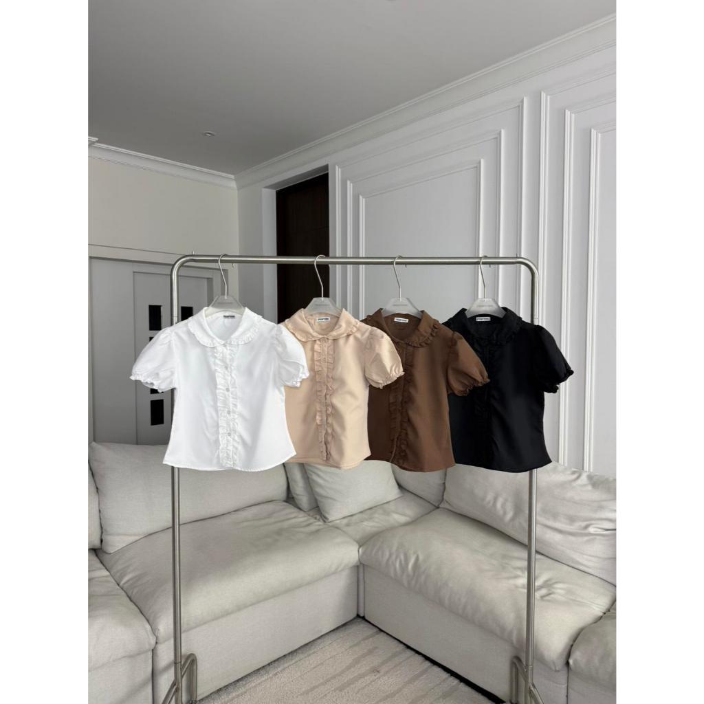 PTTK007 เสื้อคอบัวแขนตุ๊กตาแต่งกระดุมหน้า PROMTHONG