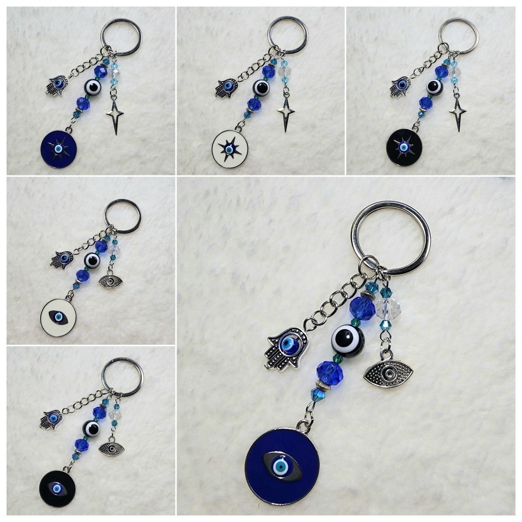 Keychain >> EVIL EYE 🧿 พวงกุญแจ ที่ห้อยมือถือ ที่ห้อยโทรศัพท์ | เครื่องราง ปกป้อง | ของขวัญปัจฉิม ha