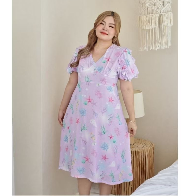 ใส่1ครั้ง ใหม่มาก ส่งต่อเดรสร้านLamignonne Aora Laza Dress สีม่วงพาสเทล ไซส์L