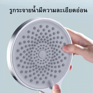 LUCKYLOTUS ฝักบัวอาบน้ำหัวใหญ่ 12 ซม. แรงดันน้ำสูง ปรับระดับได้ รูซิลิโคน วัสดุทนทาน เกลียวมาตรฐาน