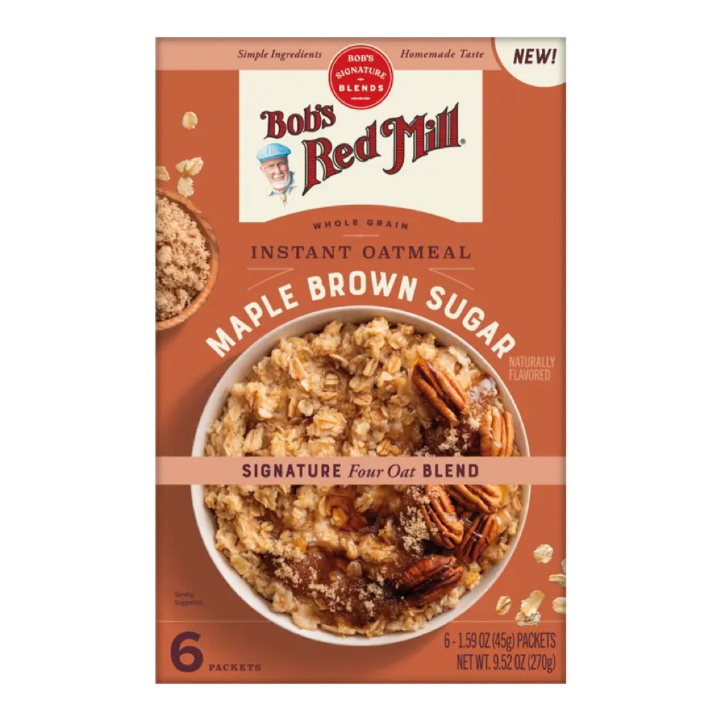 Bob's Red Mill Instant Oatmeal Brown Sugar & Maple 280g | ข้าวโอ๊ตอินสแตนท์รสบราวน์ชูการ์และเมเปิ้ล | Sunshine Market