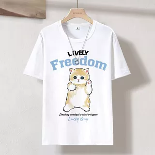 เสื้อยืดคอกลม แขนสั้น สกรีนลายแมว มี4แบบ ES475-ES478