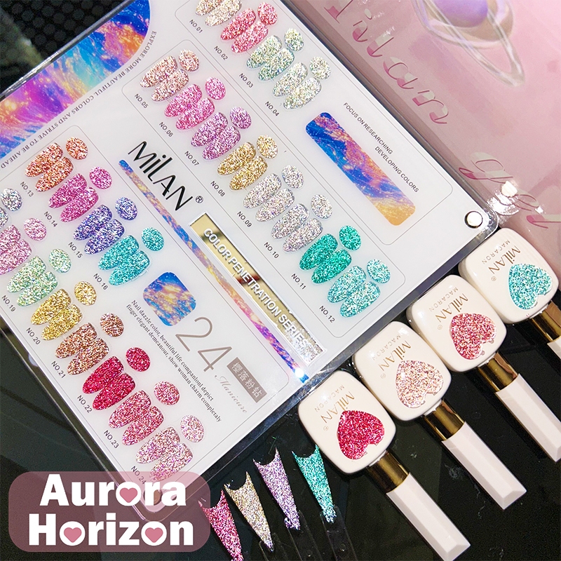 【พร้อมส่งในกรุงเทพฯ】สีเล็บเจล 24สี  สีเจลแฟลช MILAN  สีเจลทาเล็บ ลแฟลช (milan) ฟรีชาร์ทสี สีเจล