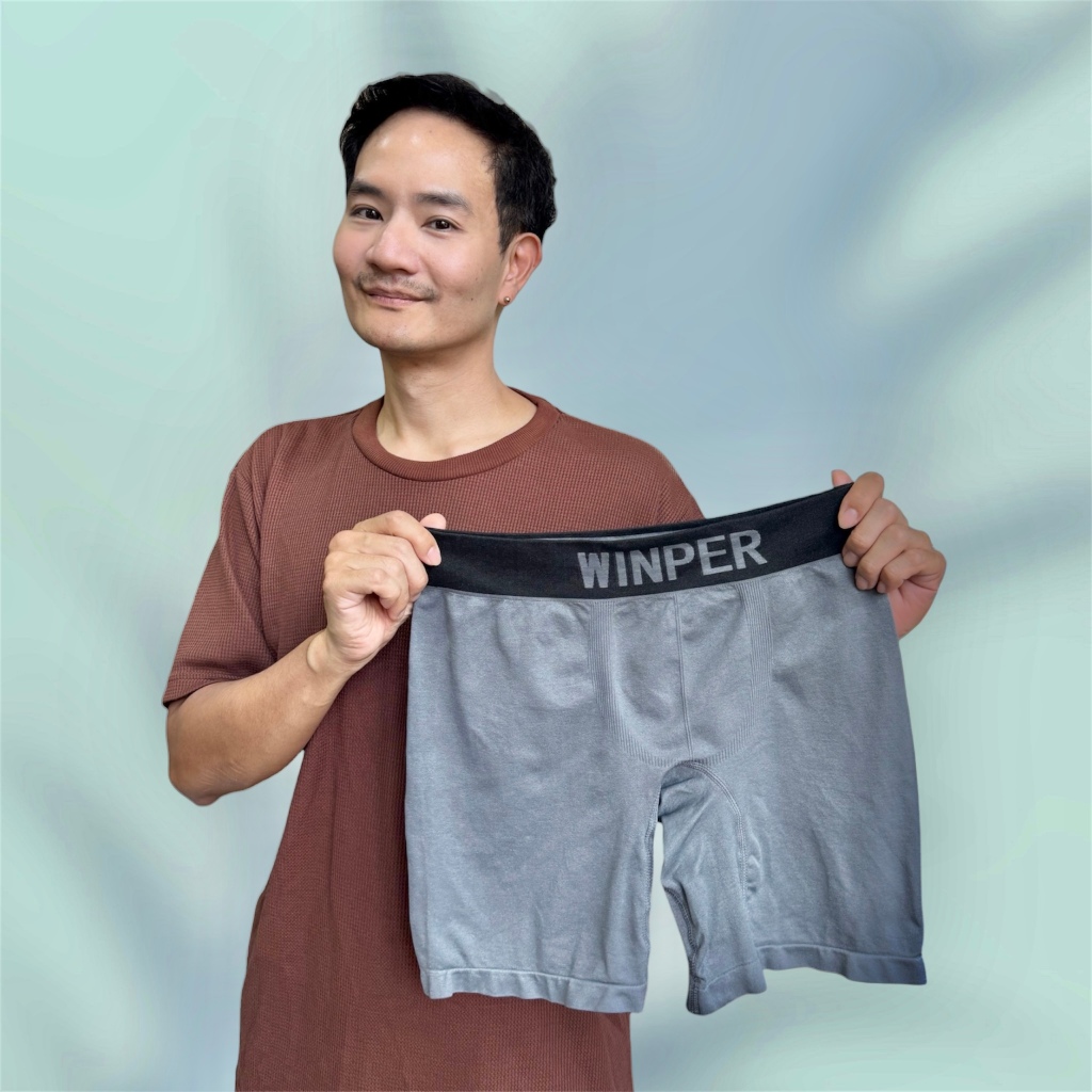 กางเกงใน กางเกงในผู้ชาย กางเกงในแบบขายาว 14 นิ้ว  ขนาดฟรีไซส์ แบรนด์ WINPER (แพ็ค 6 ตัว และ 14 ตัว) 