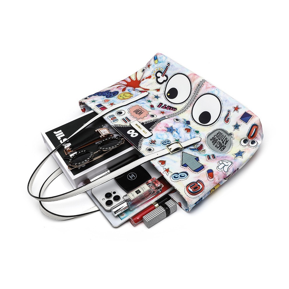 กระเป๋าช็อปปิ้งหน้าวิ๊งเซ็ท3ใบeye theme #1738 - รูปที่ 7