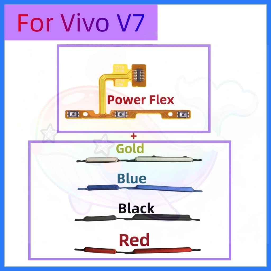 สําหรับ Vivo V7 Power On Off ปุ่มปุ่มปรับระดับเสียง Flex Cable อะไหล่ทดแทน