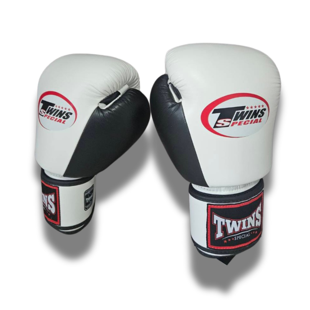 Twins Special BGVL3 Velcro Boxing Gloves - White Black