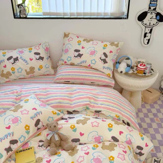Y.B dream shopชุดผ้าปูที่นอนครบเซ็ต299บาทผ้านวม5.5ฟุต1ชิ้นผ้าปูที่นอน1ชิ้นปลอกหมอนข้าง2ชิ้นปลอกหมอนหนุน2ชิ้น