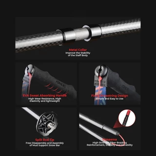 AONIJIE E4204 Carbon Trekking Pole ไม้เท้าเดินป่า วัสดุคาร์บอนไฟเบอร์ พับเก็บได้เล็ก น้ำหนักเบา **ขายเป็นคู่**