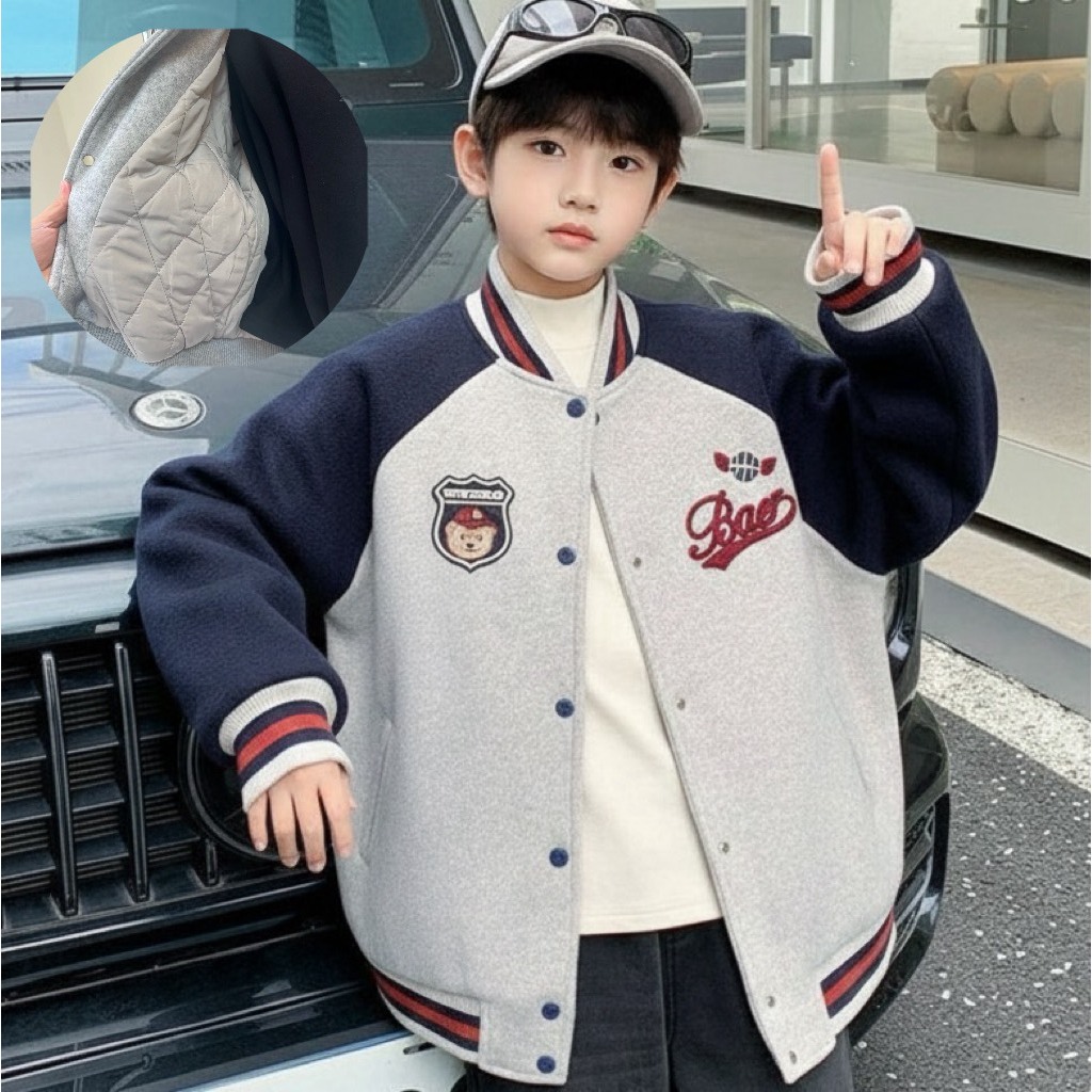 เสื้อกันหนาวเด็กกระดุมหน้า4-14ปี(แบบหนา) รุ่นใหม่ล่าสุด เสื้อกันหนาวเด็ก ผ้าหนาหนุ่มใส่อุ่น เสื้อฤดูหนาวเด็กชายML-711