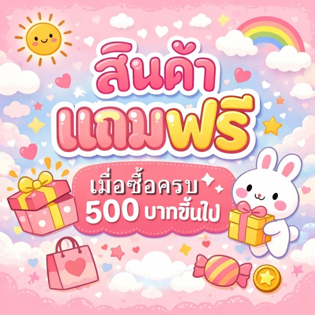❤️สินค้าแถมฟรี❗เมื่อซื้อครบ 500 บาทขึ้นไปจ้า❤️