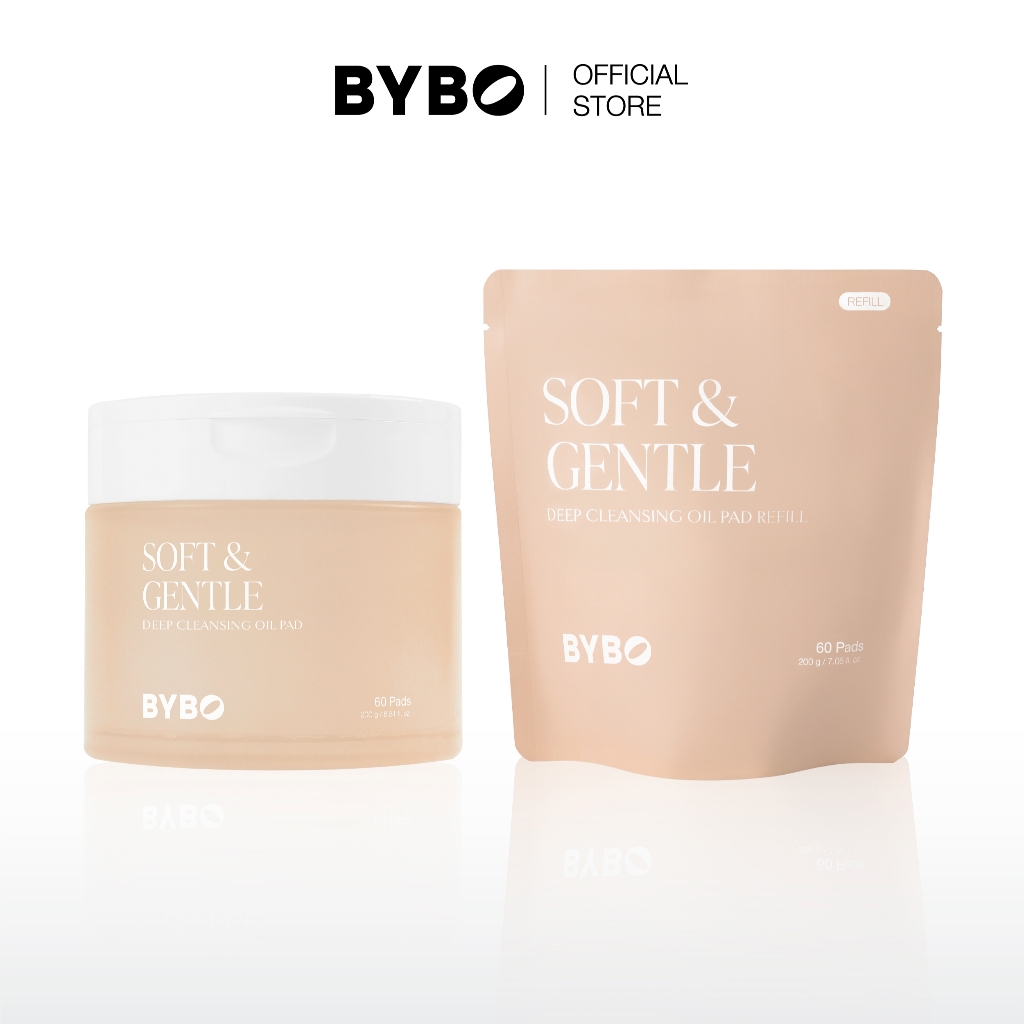 [DUO SET] BYBO SOFT & GENTLE DEEP CLEANSING OIL PAD 200G + REFILL 200G คลีนซิ่ง เเพด สูตรออยล์