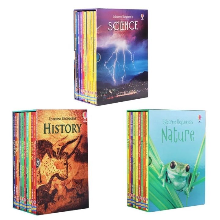 10 Hardcover Books in Box Usborne Beginners History, Nature, science kids books education book