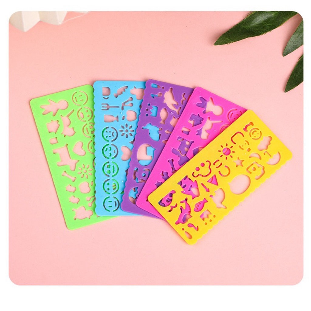พร้อมส่ง มินิไม้บรรทัด ไม้บรรทัดวาดรูป 5สี