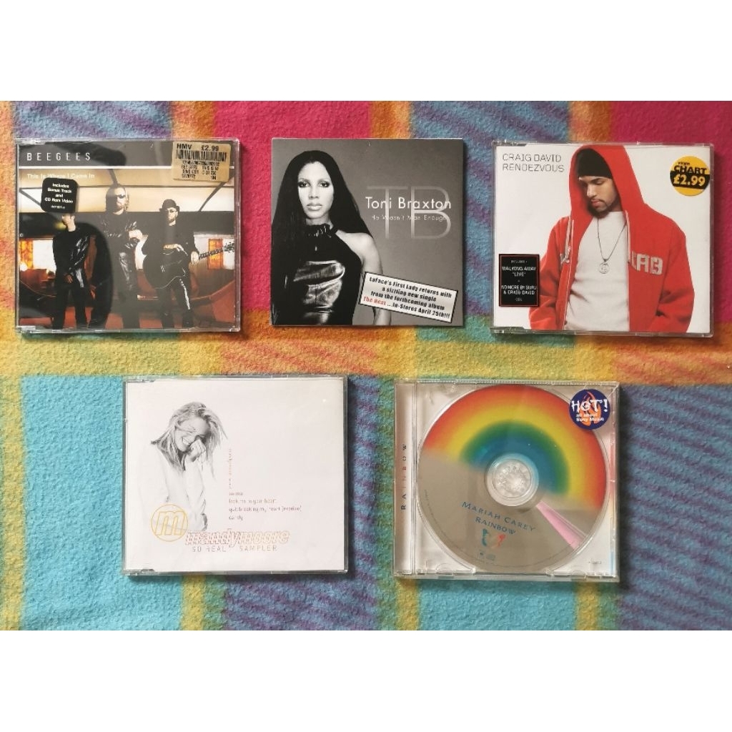CD​ ซีดีซิงเกิ้ล​และAlbum หายาก​ Bee Gees/Toni Braxton/Craig David/Mandy Moore /Mariah Carey