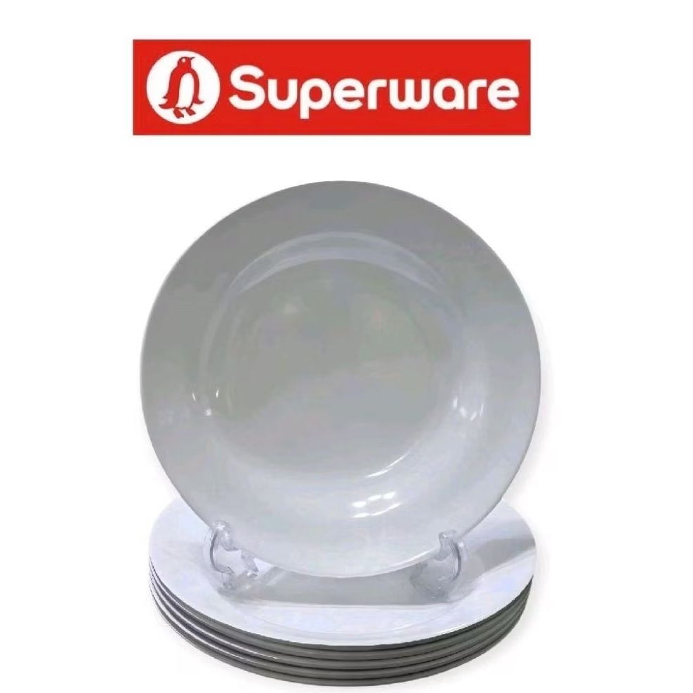 จานทรงลึก 8 นิ้ว ชุด 6 ใบ ลายการ์เด้นฮิลล์ จานข้าว ซุปเปอร์แวร์  Superware แท้ ตรานกเพนกวิน เกรดเอ แพคกล่อง