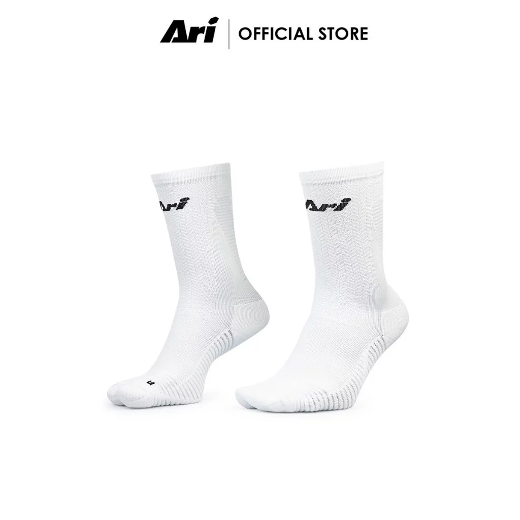 ARI ADEPT TERRY RUNNING CREW SOCKS - WHITE (AHW1706-02) ถุงเท้า อาริ ADEPT TERRY RUNNING สีขาว