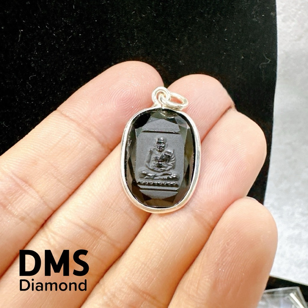 จี้นิล มี 2 แบบ ทรงกลม ทรงสี่เหลี่ยม เงินแท้ 92.5% งานปั๊มผ่านพิธีปลุกเสก - รูปที่ 2