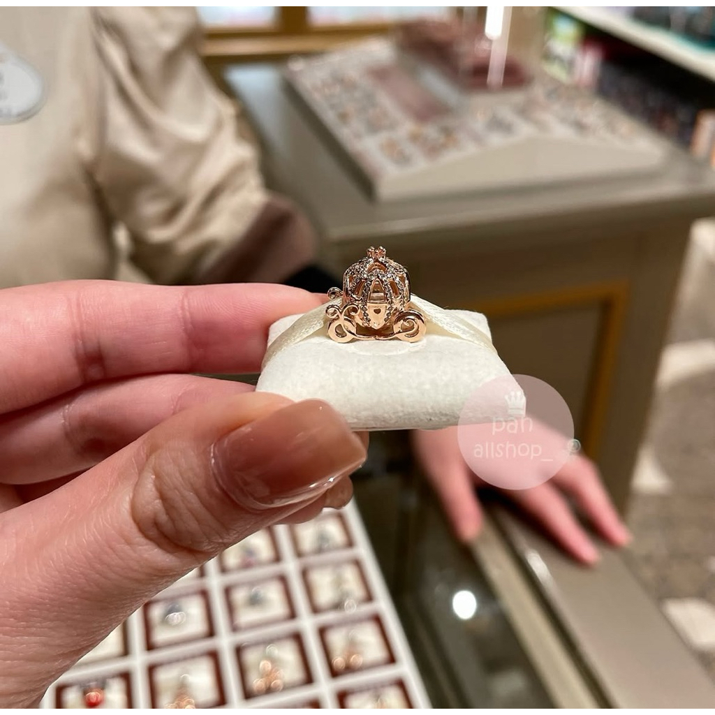 (ของแท้100%)Pandora rose disney charm รถฟักทอง cinderella - รูปที่ 2