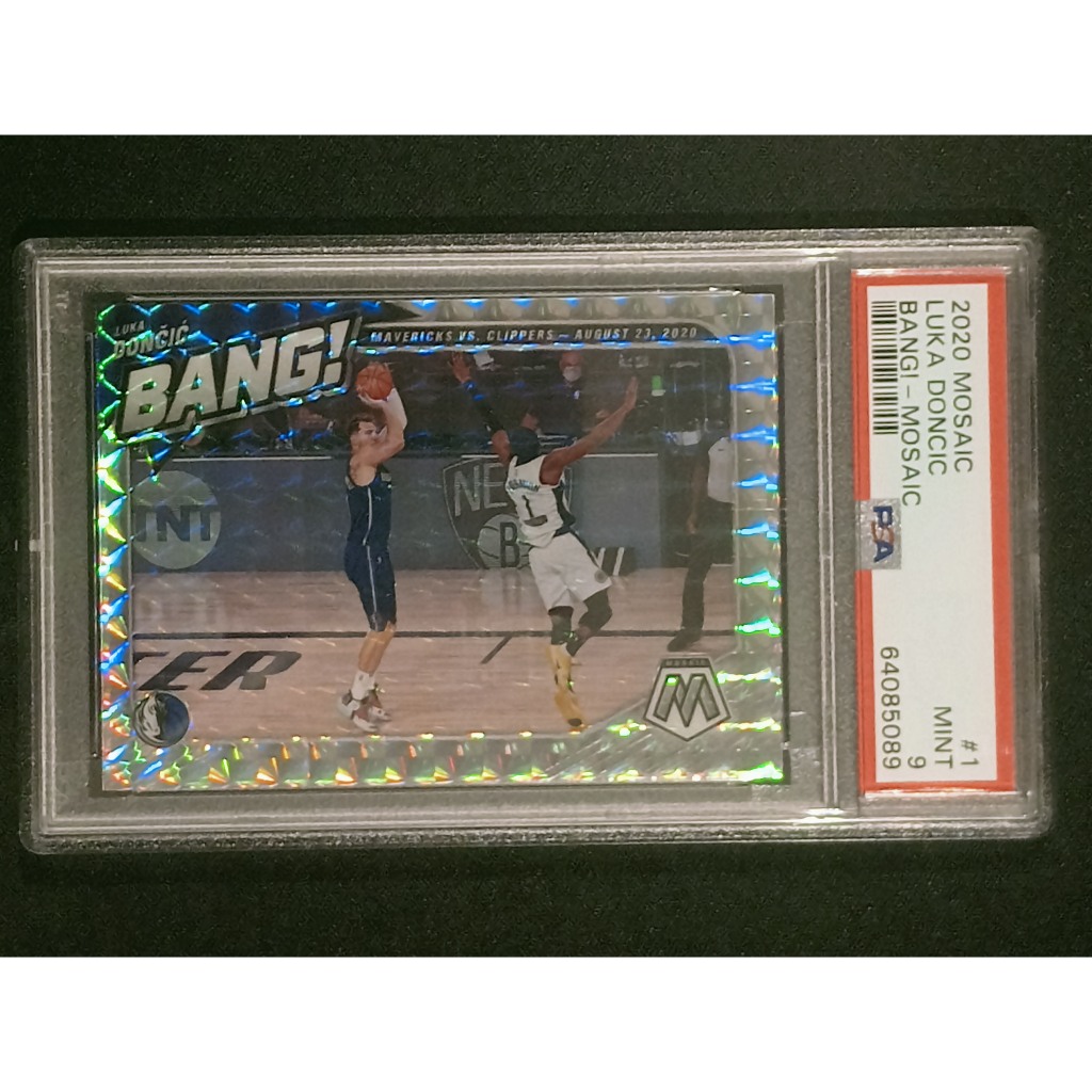 2020 Panini Mosaic #1 Luka Doncic Dallas Mavericks BANG! Insert PSA 9