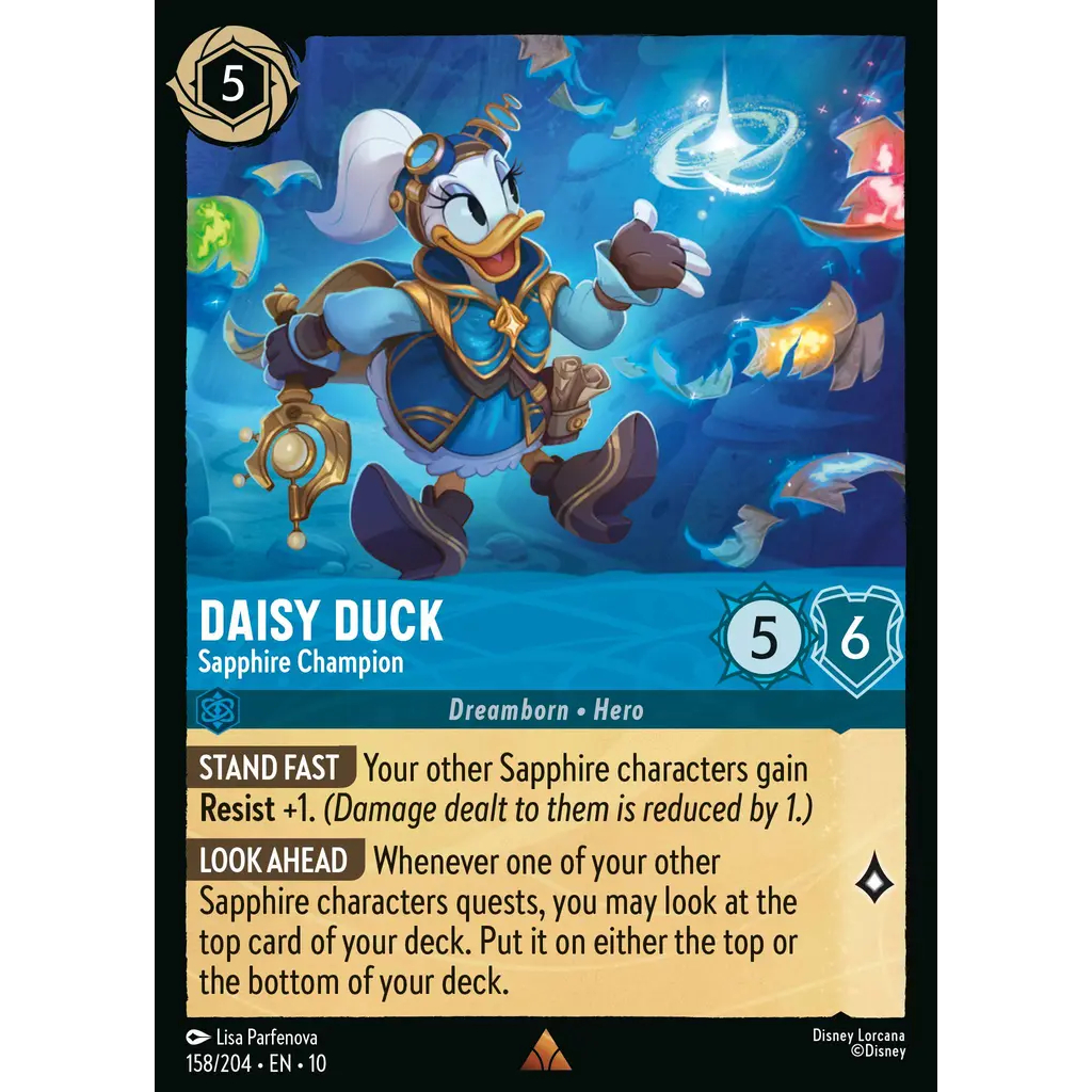 158/204 En 10 Daisy Duck - Sapphire Champion R Char Single Card Disney LORCANA ENG [Ravensburger] [Set 10 ]