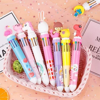ขายส่ง ปากกาลูกลื่นหลากสี ลายการ์ตูนน่ารัก หมึกหลากสี เครื่องเขียน ปากกาลูกลื่น ปากกา10สี