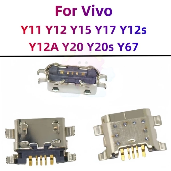 Micro USB แท่นชาร์จพอร์ต Socket Charger Connector ปลั๊กสําหรับ Vivo Y11 Y12 Y15 Y17 Y12s Y12A Y20 Y20s เปลี่ยนชิ้นส่วน
