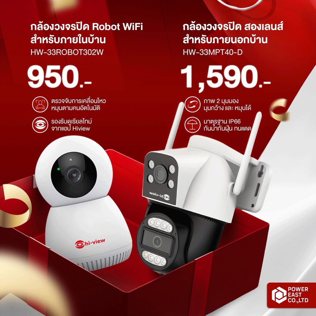 กล้องวงจรปิด 2 เลนส์ HW-33MPT40W-D