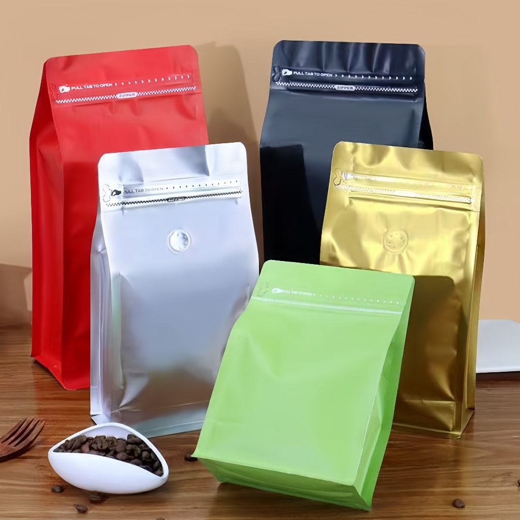 แพ็ค10 ใบ💯  ถุงใส่เมล็ดกาแฟ Cube Coffee Bag ถุงกาแฟ  มีวาว์ล มี  ขยายด้านข้าง แบบซีล ชุดละ - รูปที่ 2