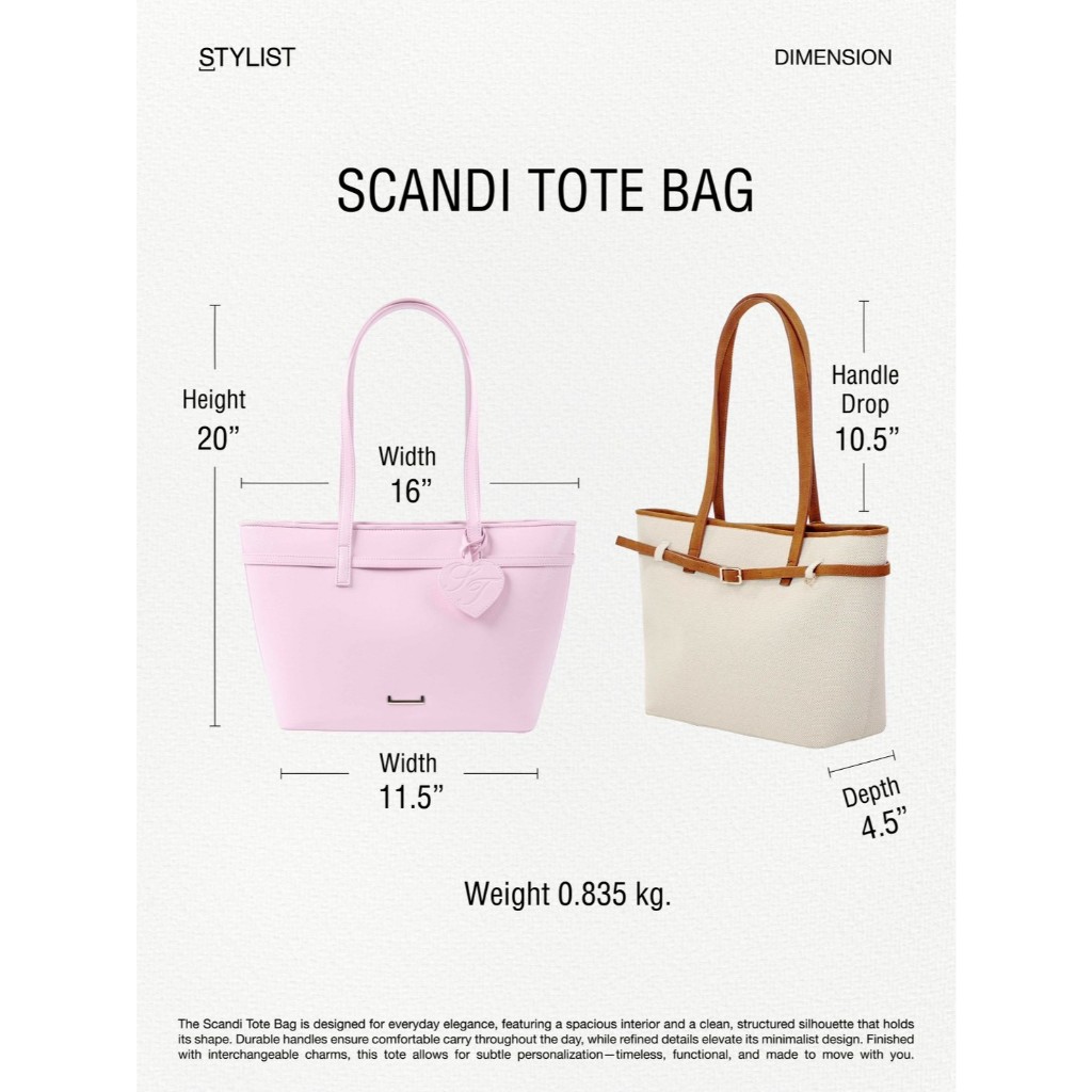 STYLIST - Scandi Bag กระเป๋า Tote Bag ทรงสี่เหลี่ยม รูปที่ 6
