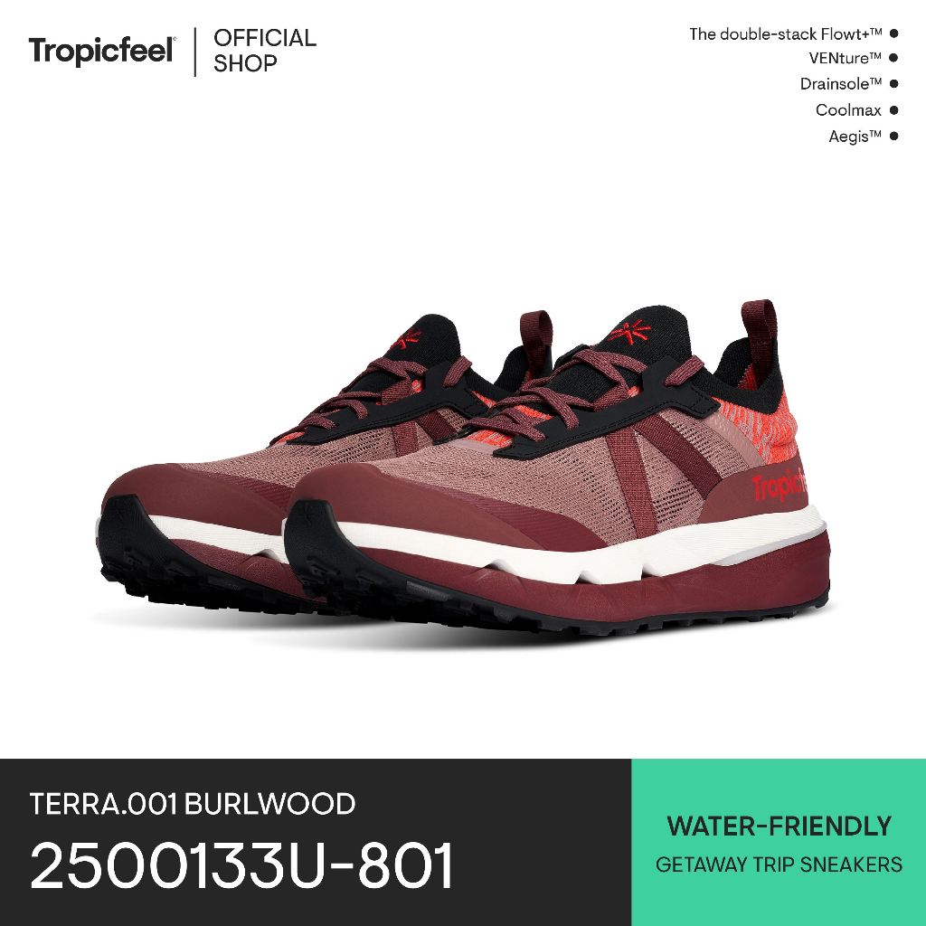 Tropicfeel Terra.001 Burlwood Red รองเท้าผ้าใบ (2500133U801)