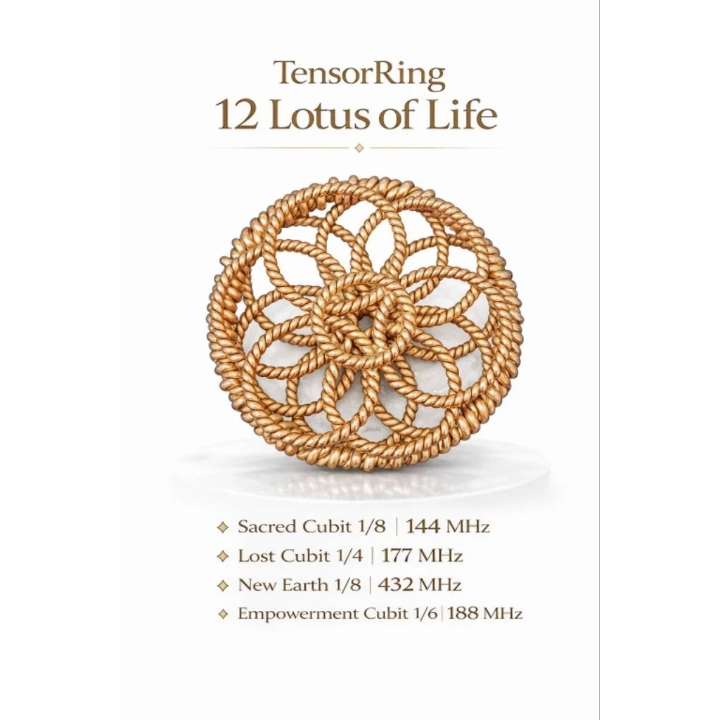 Tensorring 12 Lotus of Life Sacred Cubit 144 Lost Cubit 177 Empowerment Cubit 188 New earth 432